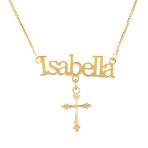 ISABELLA - collier prénom et croix personnalisable