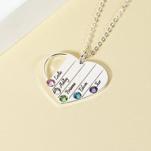 FIVE FOR ONE - collier en coeur 5 noms personnalisable