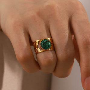 MALACHITE - bague en or 18K