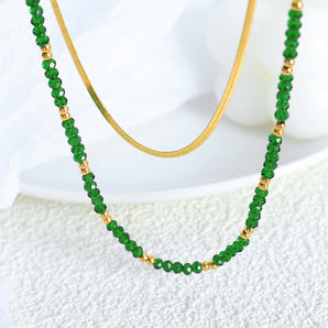 ÉLISABETH- chaine en or 18K noble et élégante avec pierres précieuses