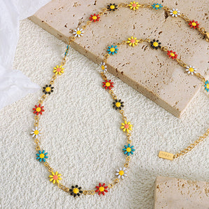 FLORA - ensemble de collier et bracelet en or 18K