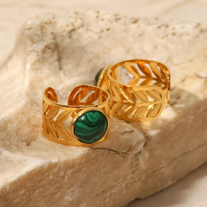 MALACHITE - bague en or 18K