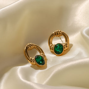 JADE - boucles d'oreilles Vintage en or 18K