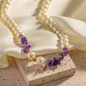 FLUORINE - collier perlé en or 18K