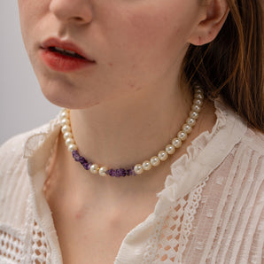 FLUORINE - collier perlé en or 18K